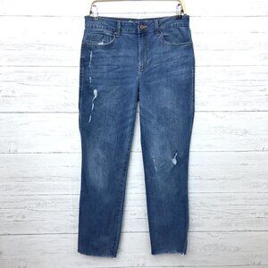 ReWash Women's size 9 Jeans High Rise Straight Leg Stretch Distressed Length 27"